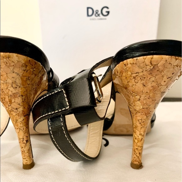 Dolce & Gabbana D&G Black Leather Heels Sandals - Picture 7 of 9